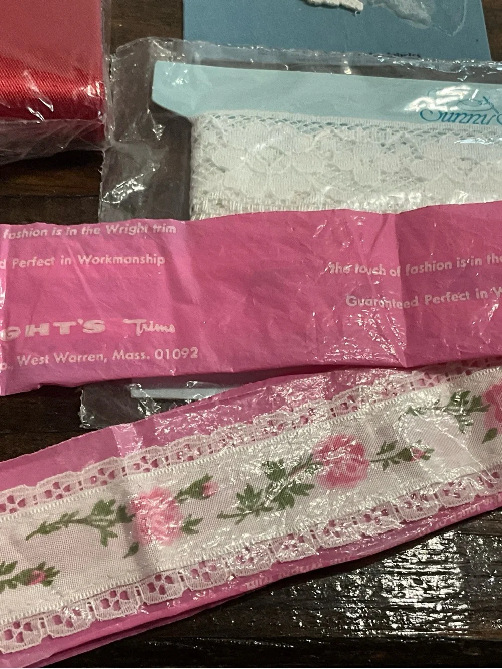 Vintage Assorted Lot of Craft Sewing Items Trim Appliqués Wrights NOS